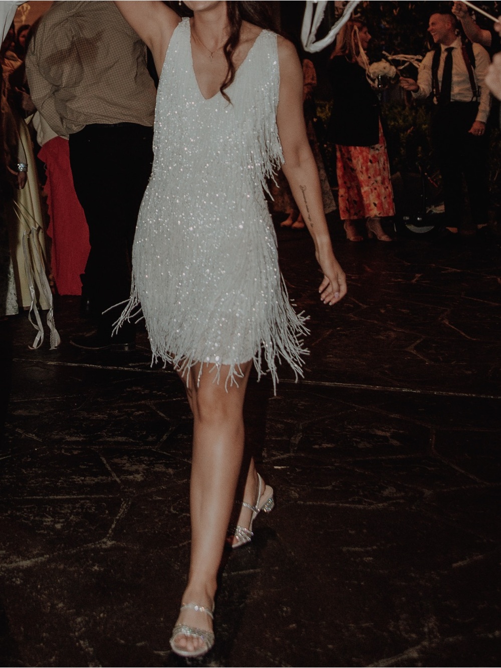 Gorgeous fringe beaded dress with crystal beading and sequins.